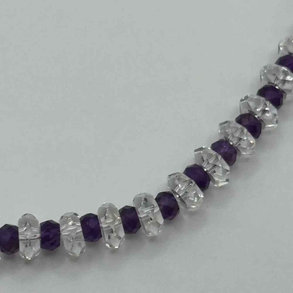 Deb Guyot Herkimer Quartz Bead Beaded Necklace Sterling Silver